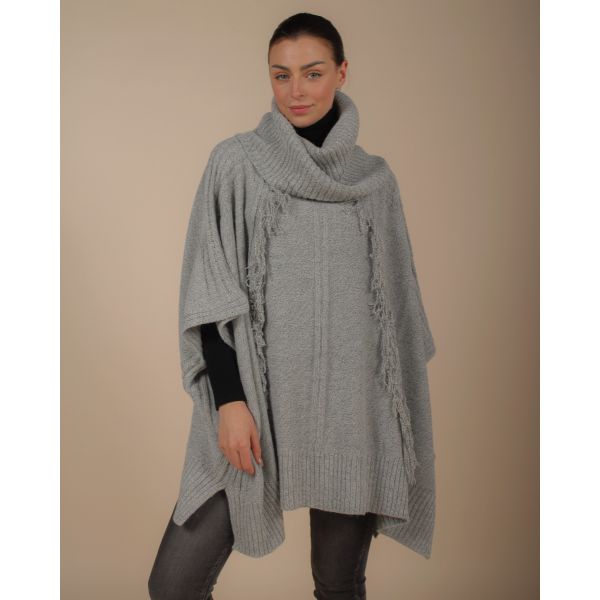 Francesca Poncho Knit | Grey