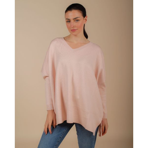 Carolina V Neck Jumper | Pink
