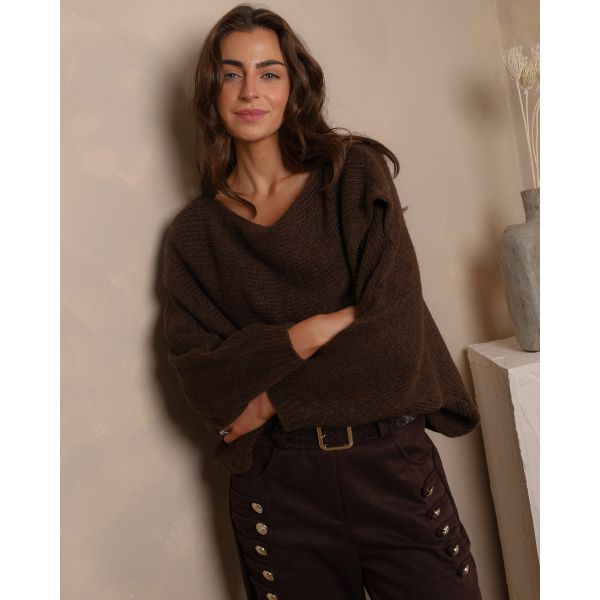 Harriet Relaxed Knit Jumper – Chocolate Brown
