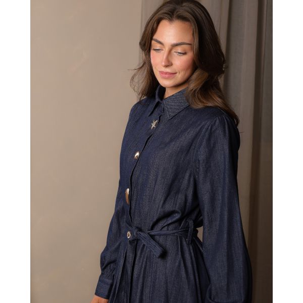 Marina Denim Shirt Dress – Indigo