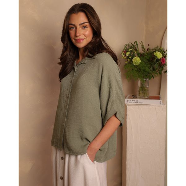 Serafina Relaxed Shirt | Sage