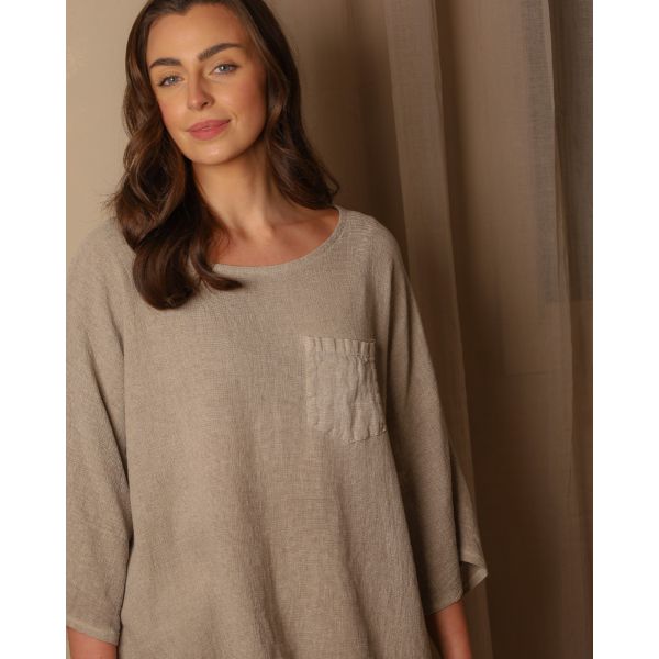 Marlow Easy Linen Pocket Top | Natural