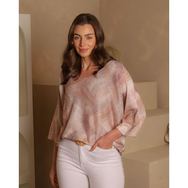 Noa Abstract Texture Knit | Soft Blush
