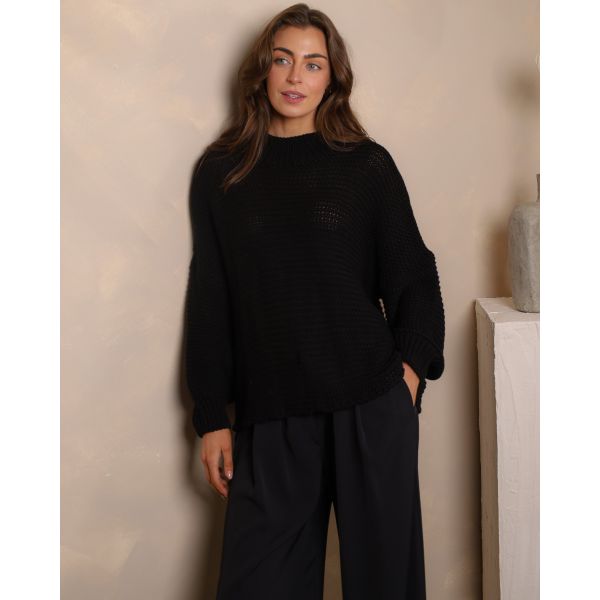 Ottilie Chunky Knit Jumper – Black