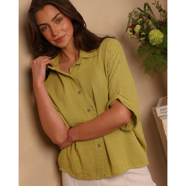 Serafina Relaxed Shirt | Lime