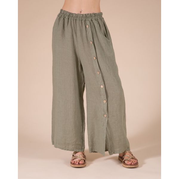 Ria Linen Trouser | Khaki