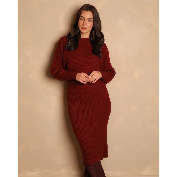 Siena Two Piece Knit Set | Wine