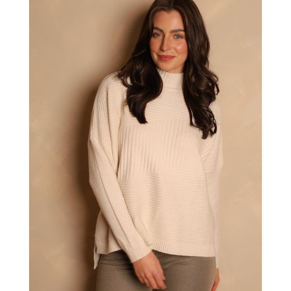 Isla Ribbed Knit Jumper | Cream