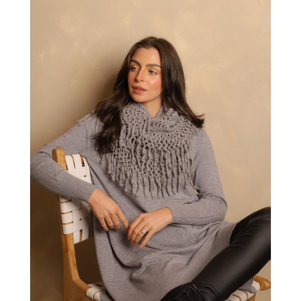 Aspen Knit and Snood | Mid Grey