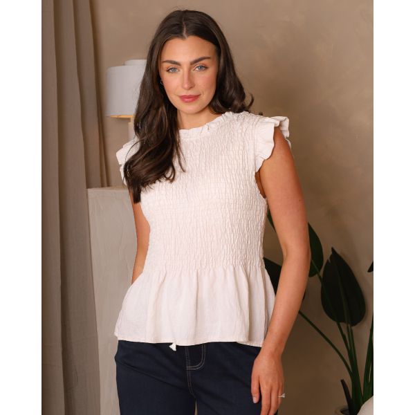 Adena Sherring Top | Cream