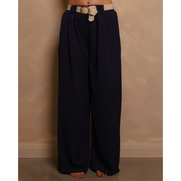 Aria Tailored Wide-Leg Trousers | Navy