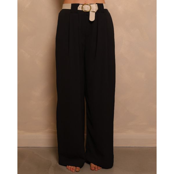Aria Tailored Wide-Leg Trousers | Black