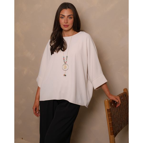 Calista Soft Drape Blouse | Cream