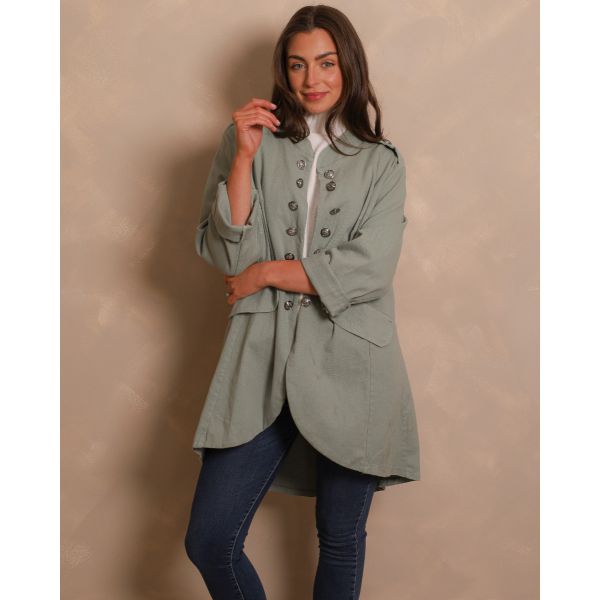 Mila Military-Style Jacket | Sage