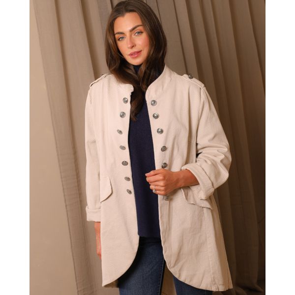 Mila Military-Style Jacket | Cream