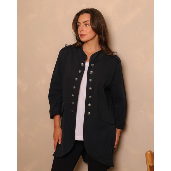 Mila Military-Style Jacket | Black