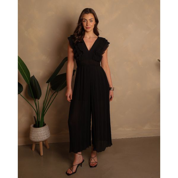 Valentina Pleated Jumpsuit | Black