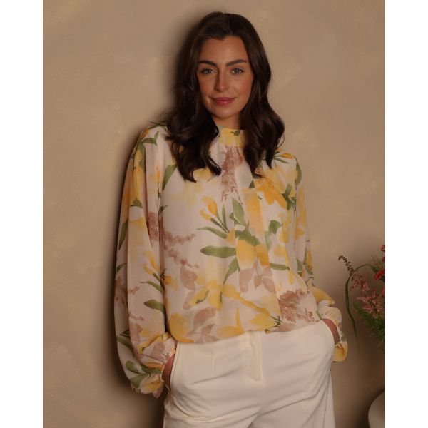 Camile Floral Blouse | Buttercream