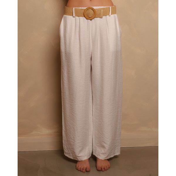 Bianca Wide Leg Trouser | White
