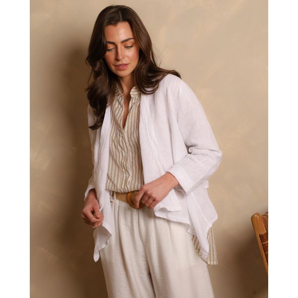 Sorrento Linen Layer Jacket | White 