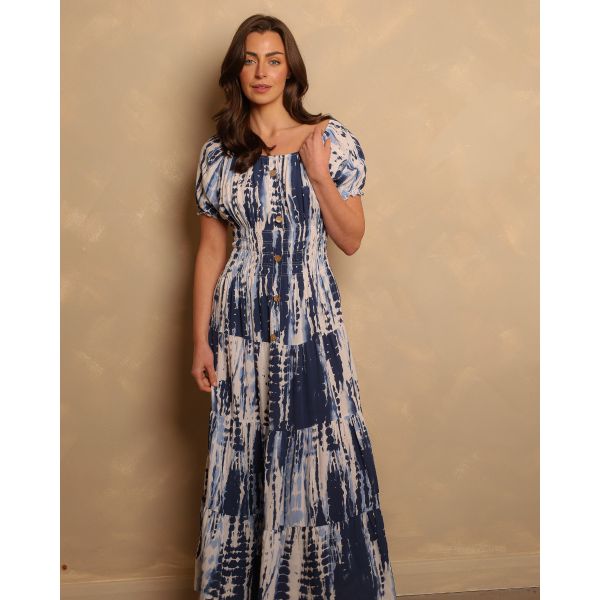 Karishma Bardot Tie-Dye Maxi Dress | Blue 