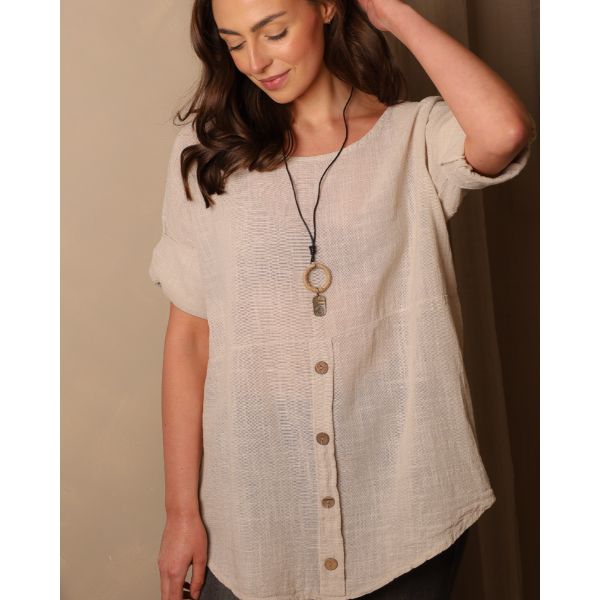 Sienna Button Top | Naturale