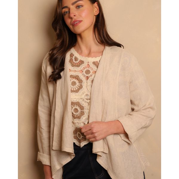 Sorrento Linen Layer Jacket | Beige