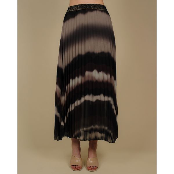 Allegra Ombre Pleated Skirt | Brown