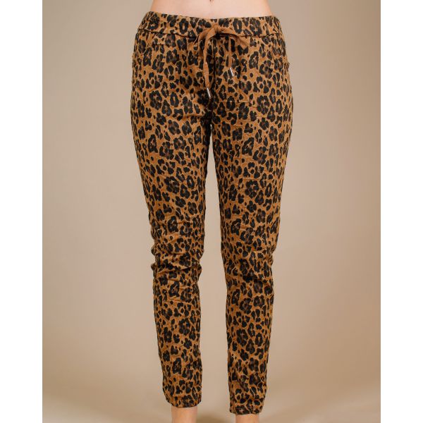 Leopard Jenna Relaxed Trouser | Brown