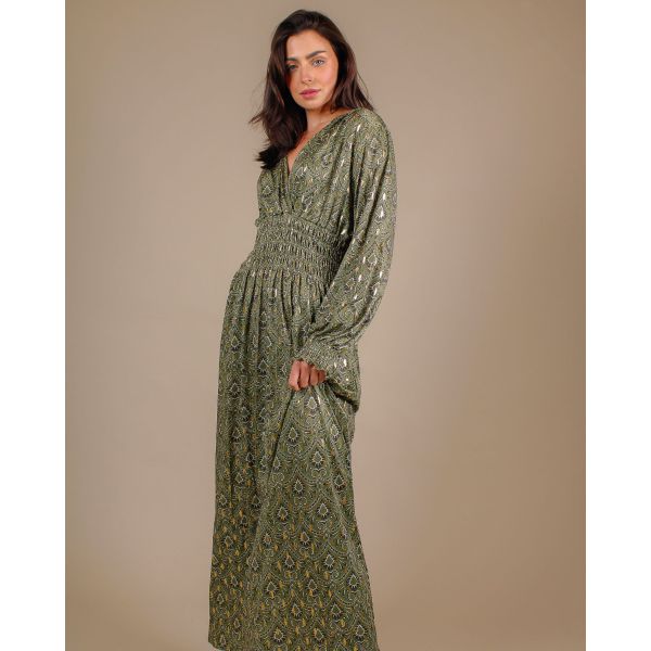 Thea Foil Maxi | Khaki