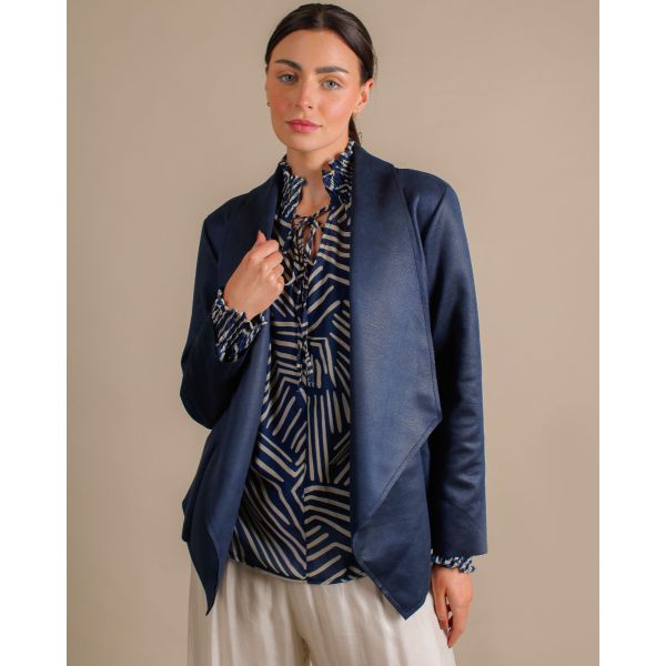 Perry Snakeskin Suedette Jacket |Navy