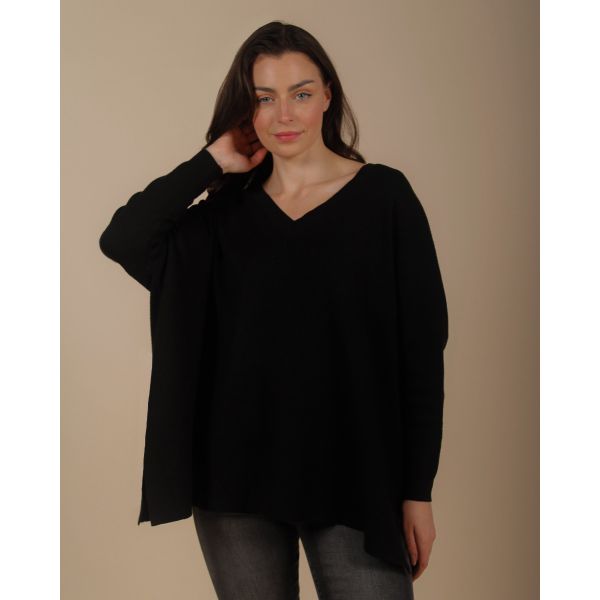 Carolina V Neck Jumper | Black