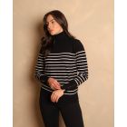 Margot Breton Stripe Polo Knit | Black/White