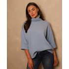 The Elodie Funnel Neck Knit| Blue