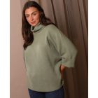 The Elodie Funnel Neck Knit| Sage