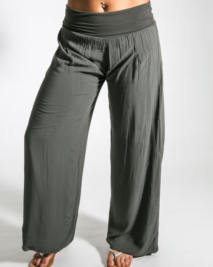 Plain Wide Leg Trouser | Charcoal Grey