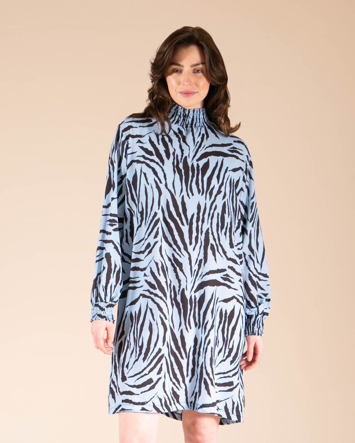 Eudora Zebra Dress | Blue/Black