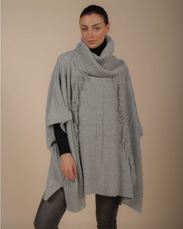 Francesca Poncho Knit | Grey