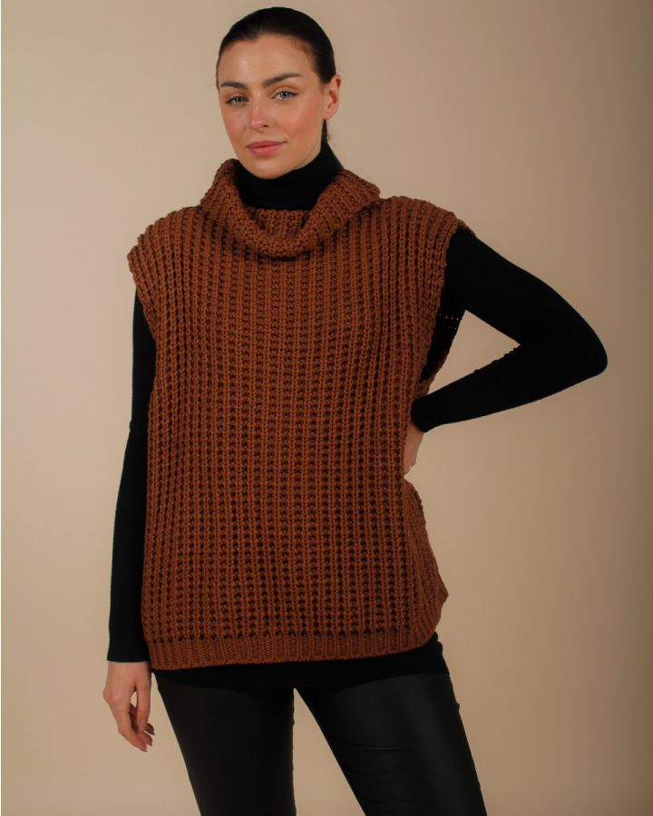 Tandie Knitted Tank | Brown