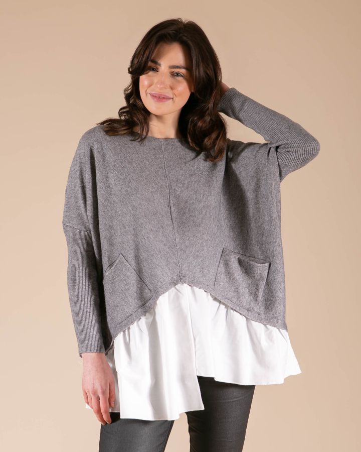 Emmy Shirt Knit | Mid Grey