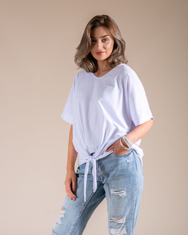 Brooke Tie Top | White
