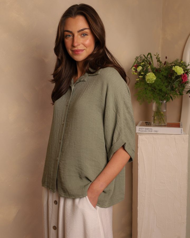 Serafina Relaxed Shirt | Sage