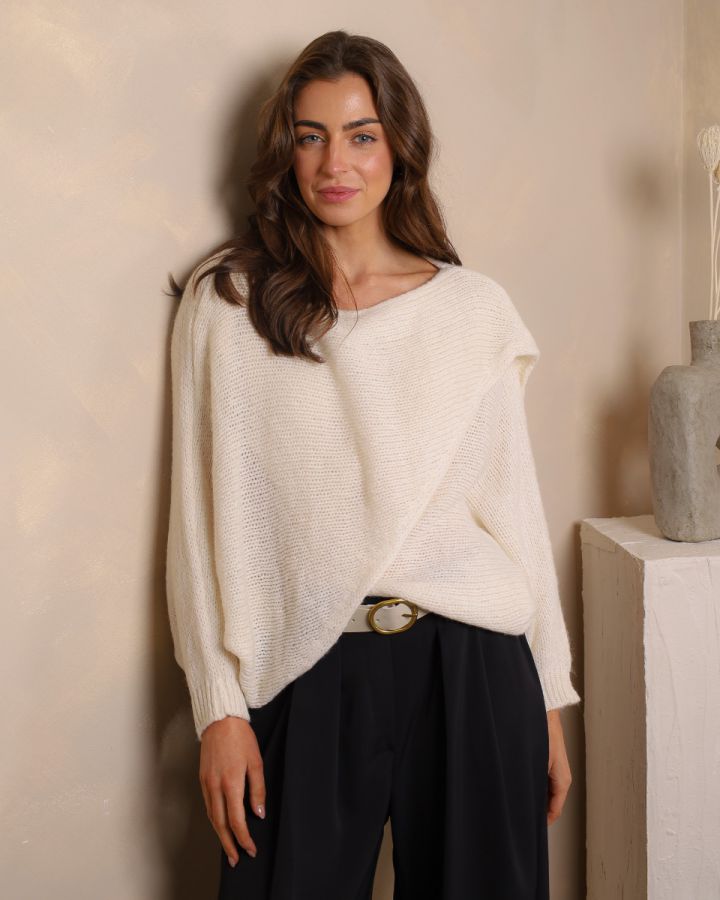 Harriet Relaxed Knit Jumper – Ivory