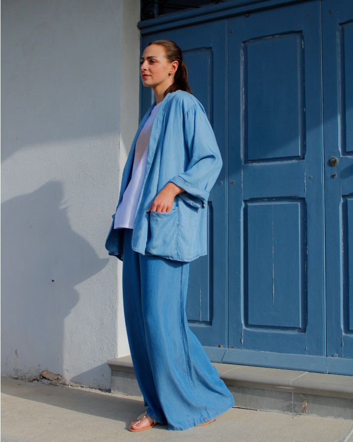 Lennon Edge to Edge Kimono - Light Denim