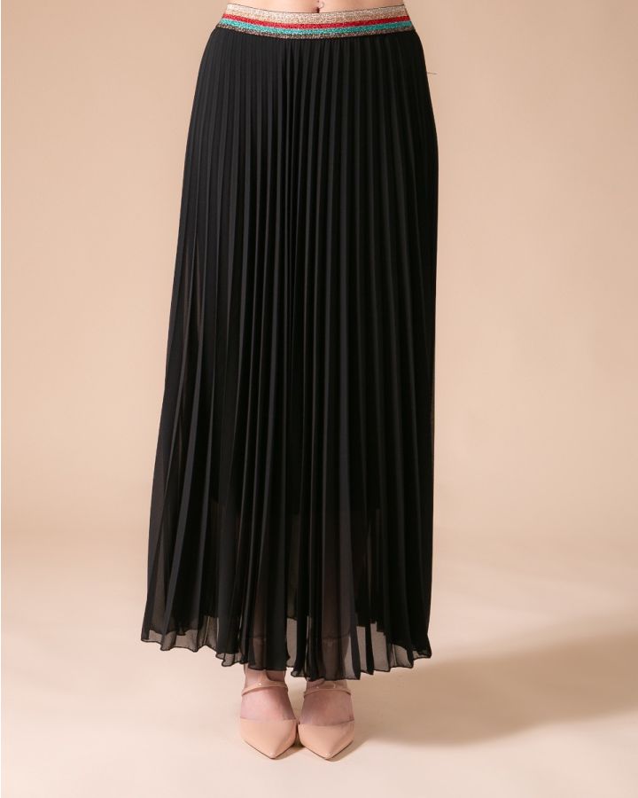 Allegra Pleated Skirt | Black