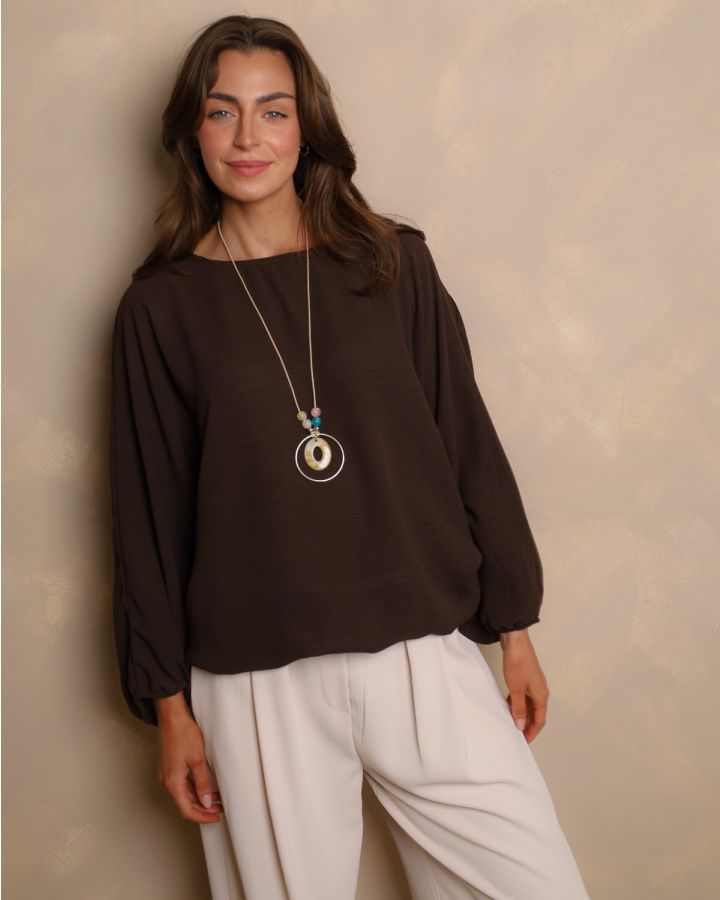Nicole Necklace Top – Chocolate