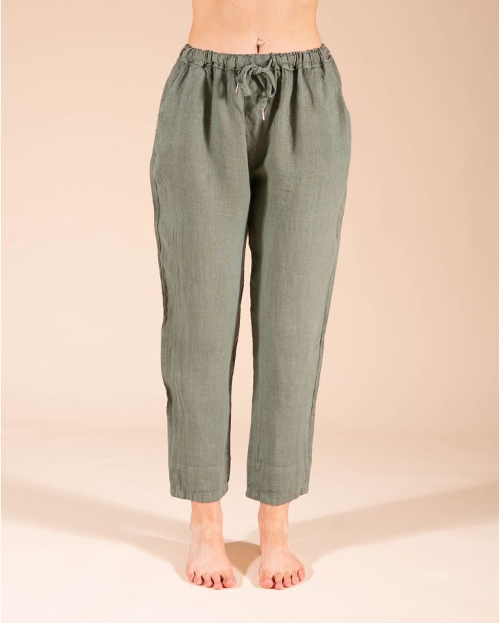 June Linen Trouser | Khaki