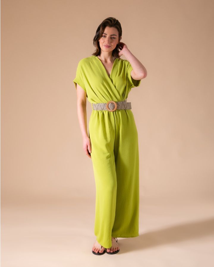 Alisha Belted Jumpsuit | Lime 