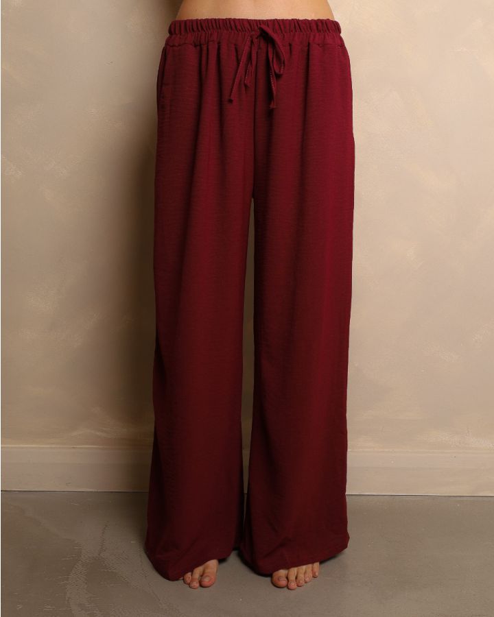 Imogen Wide Leg Trouser - Berry