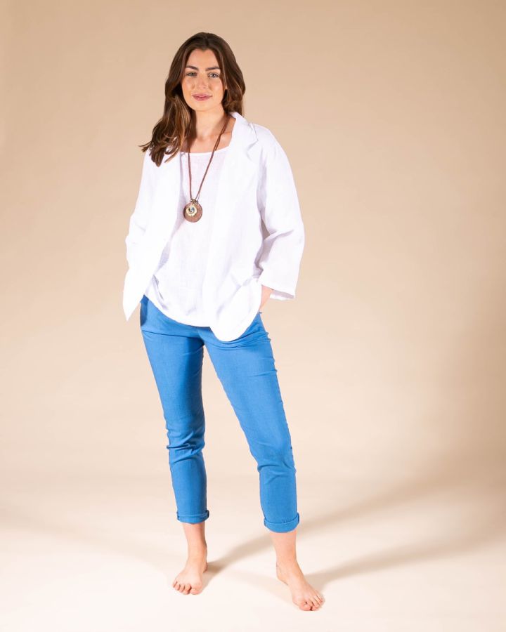  Victoria Linen Jacket | White